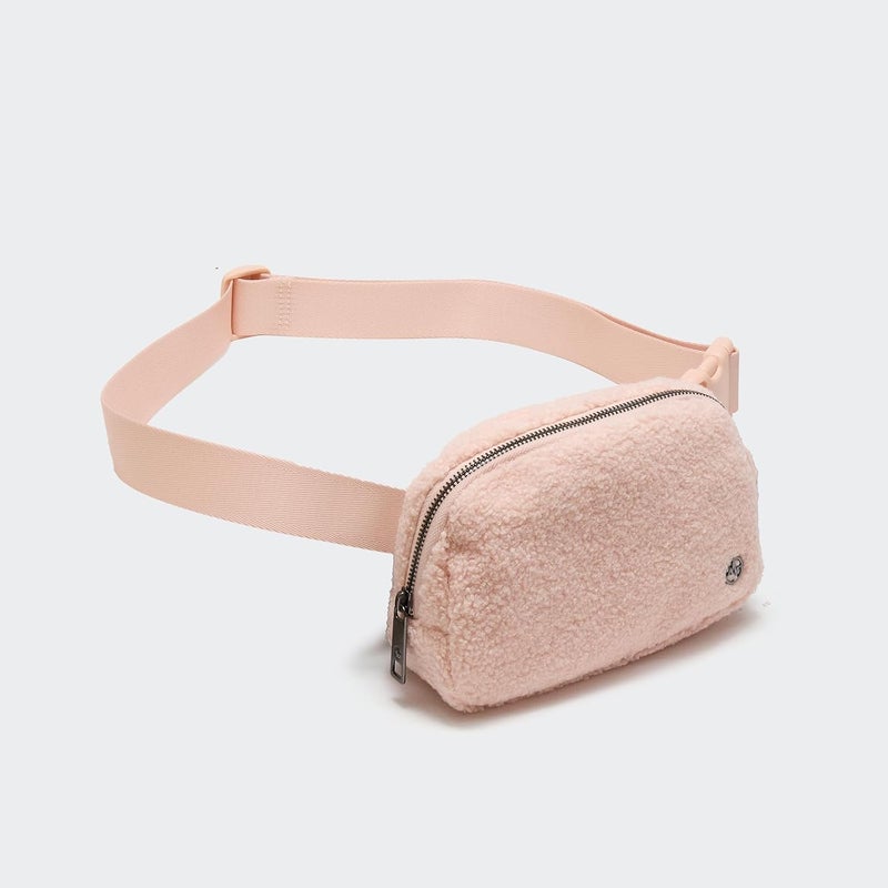 Pander Fanny pack Everywhere Fleece Belt Bag for Women and Men with Adjustable strap Belt, 1L. (Cream Pink) - Image 3